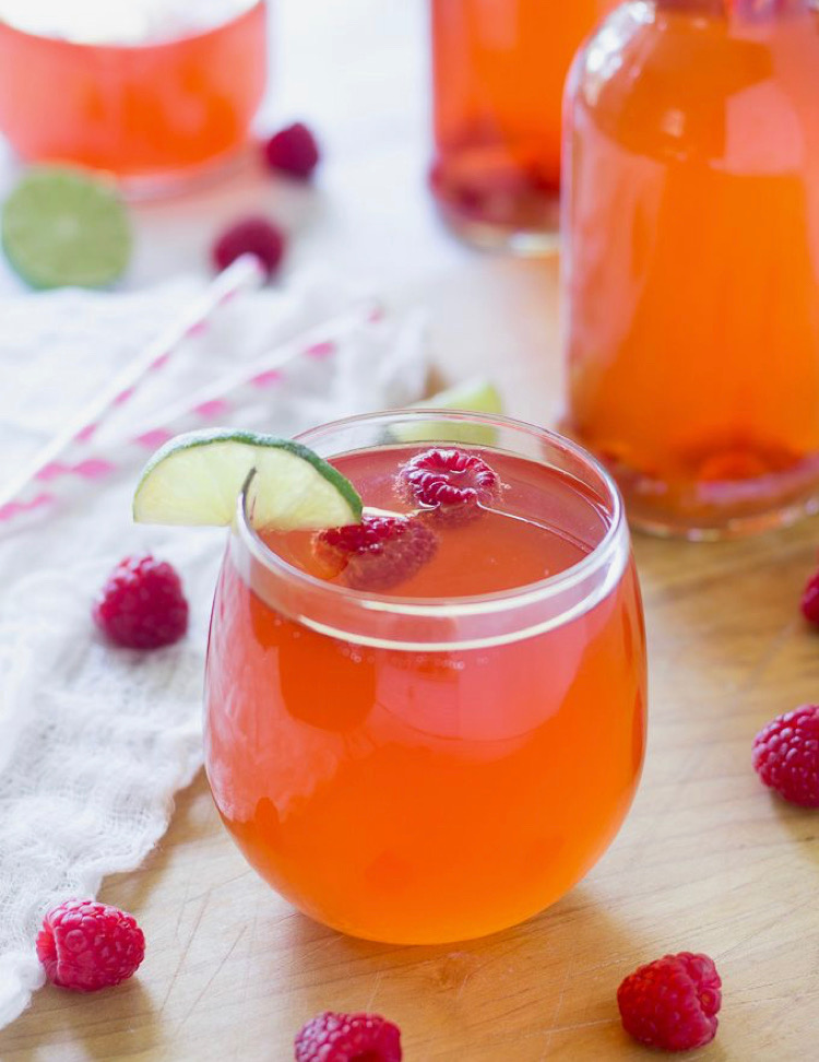 Glass of Natural Original Kombucha with fruit from Juicing with Nadia K
