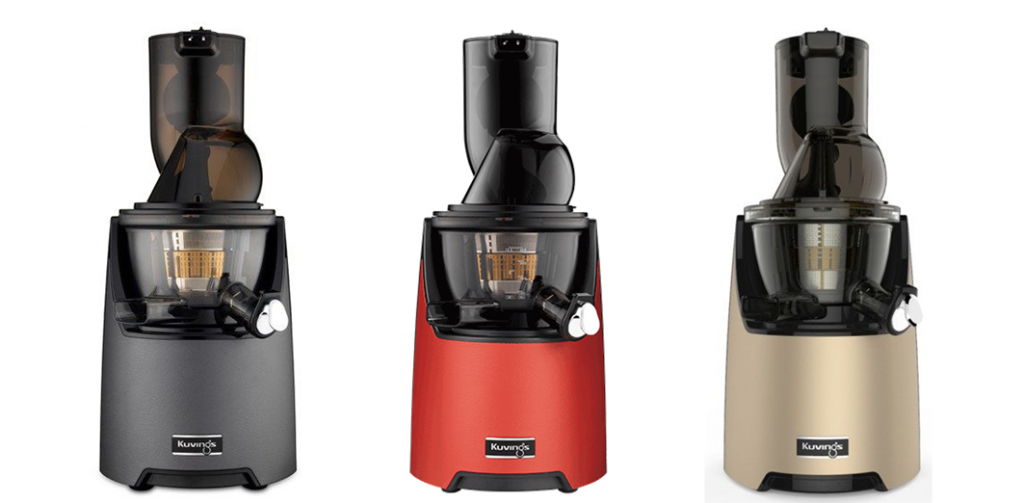Kuvings EVO820 Evolution Cold Press Masticating Juicer in Grey, Red & Gold