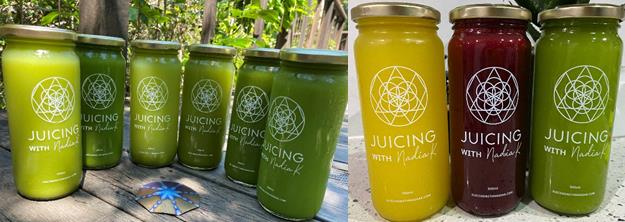 Juicing with Nadia K's Green and Tropical Juice Cleanses 